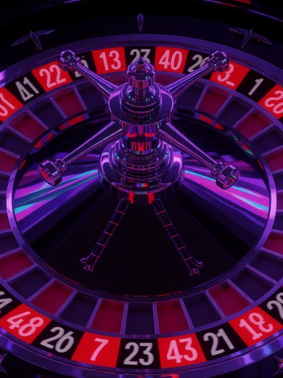Red Door Roulette mit leuchtendem Rad und holografischem Einsatzfeld bei Roby Casino